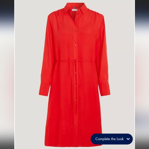 Belted Crepe Shirtdress - Picture 5 of 7